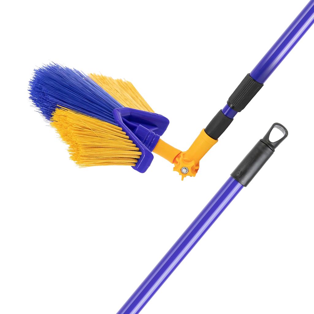 Telescopic Floor Sweeper Brush with 360 Swivel Head Also Sweeps Corners Cobwebs