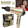 BAUER 2200W Professional Ionic Hair Dryer Concentrator Nozzle Blower Pro Salon