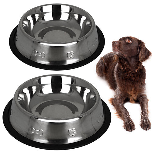 Dog Cat Rabbit Pet Animal Bowls Dish Food Feeding Milk Stainless Steel 750ml