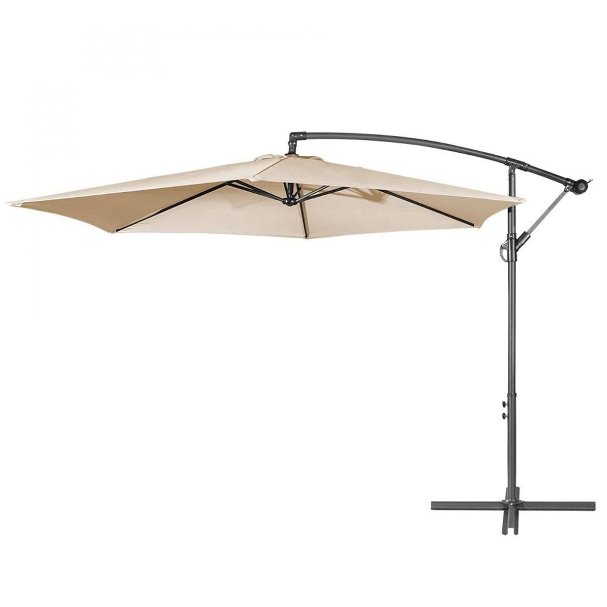 3M Hanging Garden Parasol Sunshade Banana Patio Umbrella Crank Tilt Cantilever