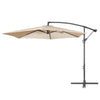 3M Hanging Garden Parasol Sunshade Banana Patio Umbrella Crank Tilt Cantilever