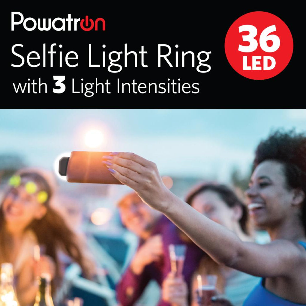 36 LED Universal Smartphone Selfie Ring 3 Brightness Phone Battery Powered Black