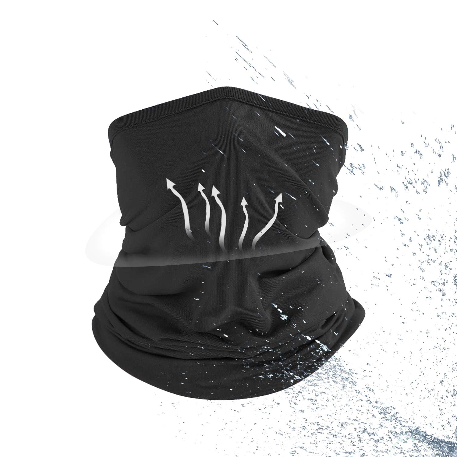 Black Multifunctional Outdoor Face Covering Face Scarf Snoods Headwear Unisex