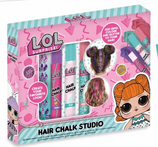 LOL Surprise Hair Chalk Studio Glitter Makeover Fashion Style Colour Gift