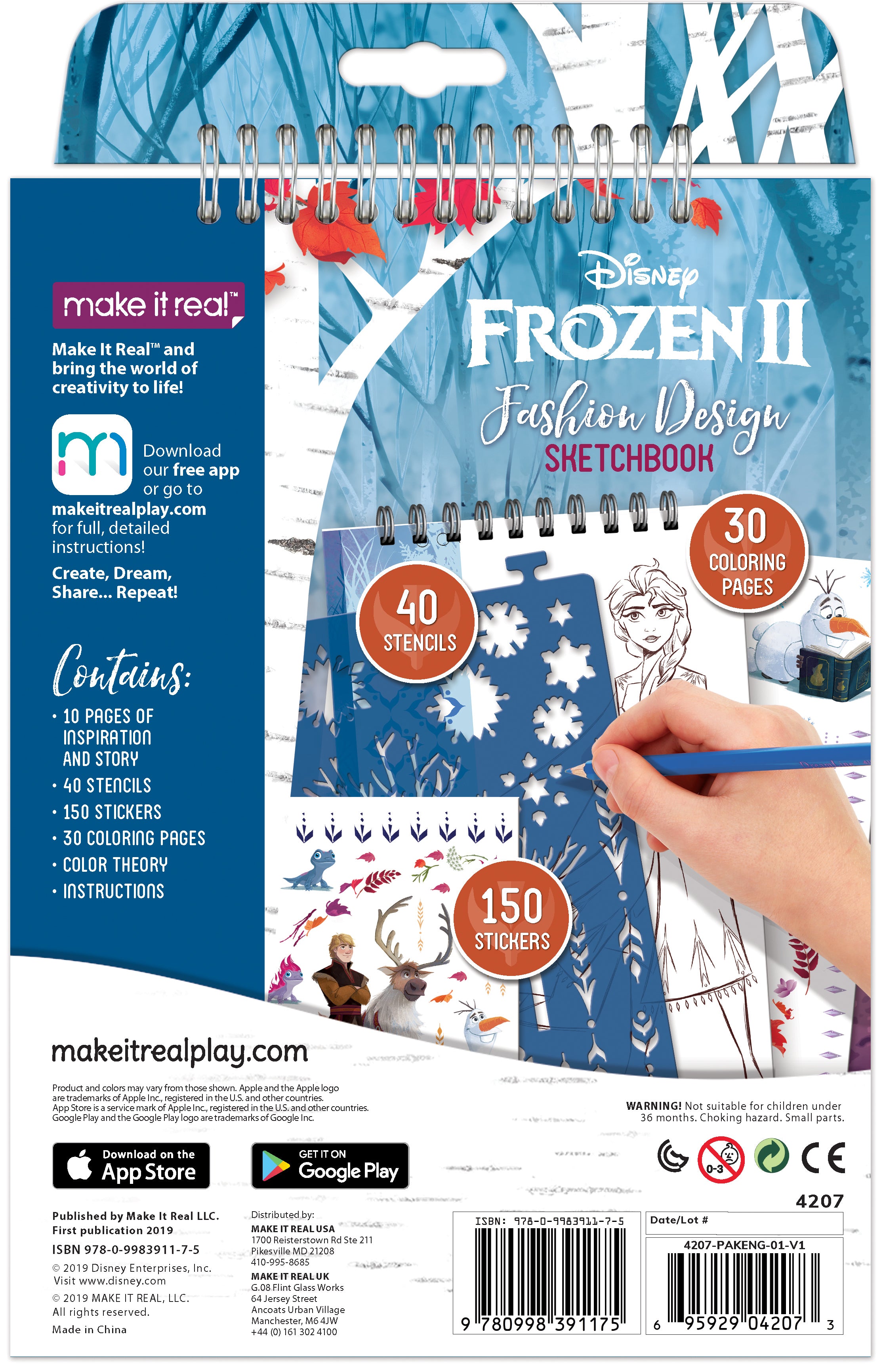 Disney Frozen 2 Fashion Design Fun Sketchbook Includes 190 Stickers & Stencils