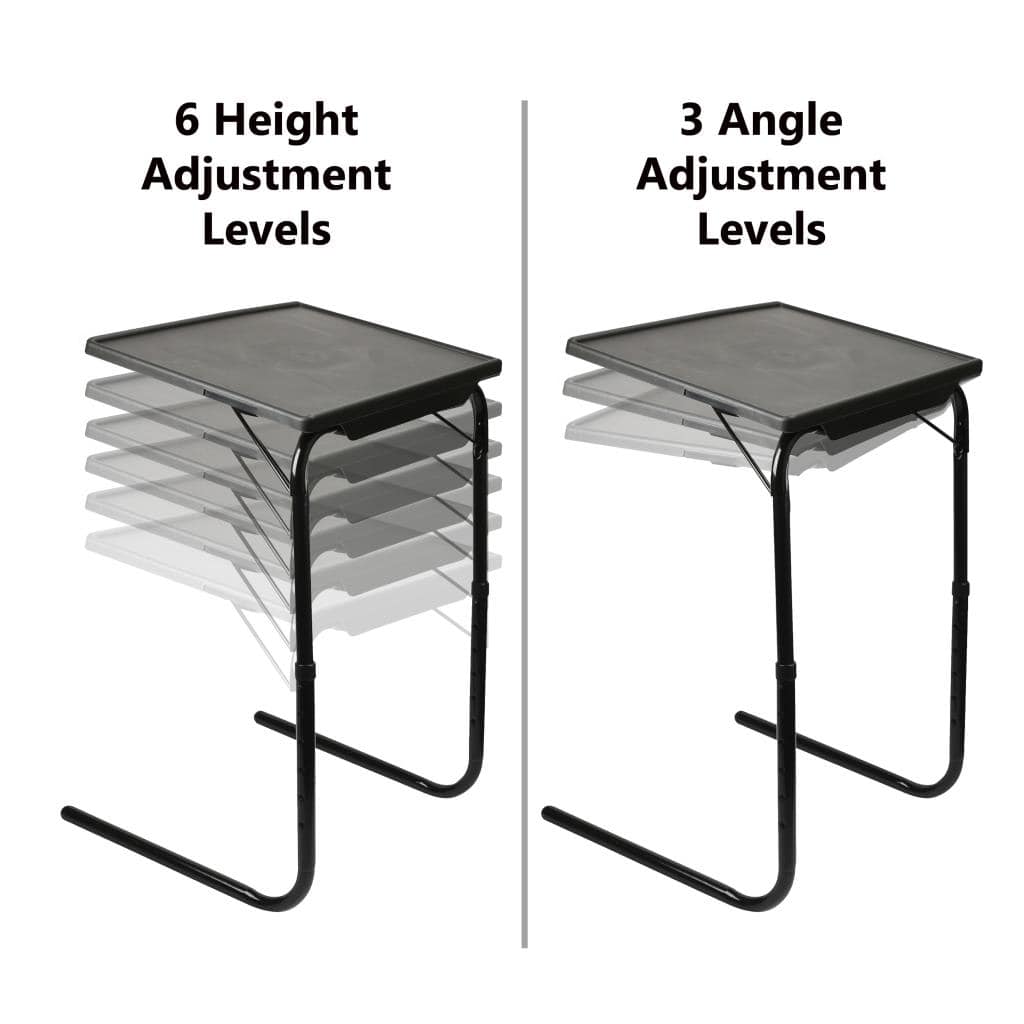 Black Folding Table Buddy  Full Height Bedside Portable Adjustable Desk Mobile