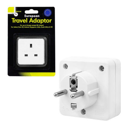 European Travel Adaptor 2 Pin Round Europe Travelling Holiday Travels Devices