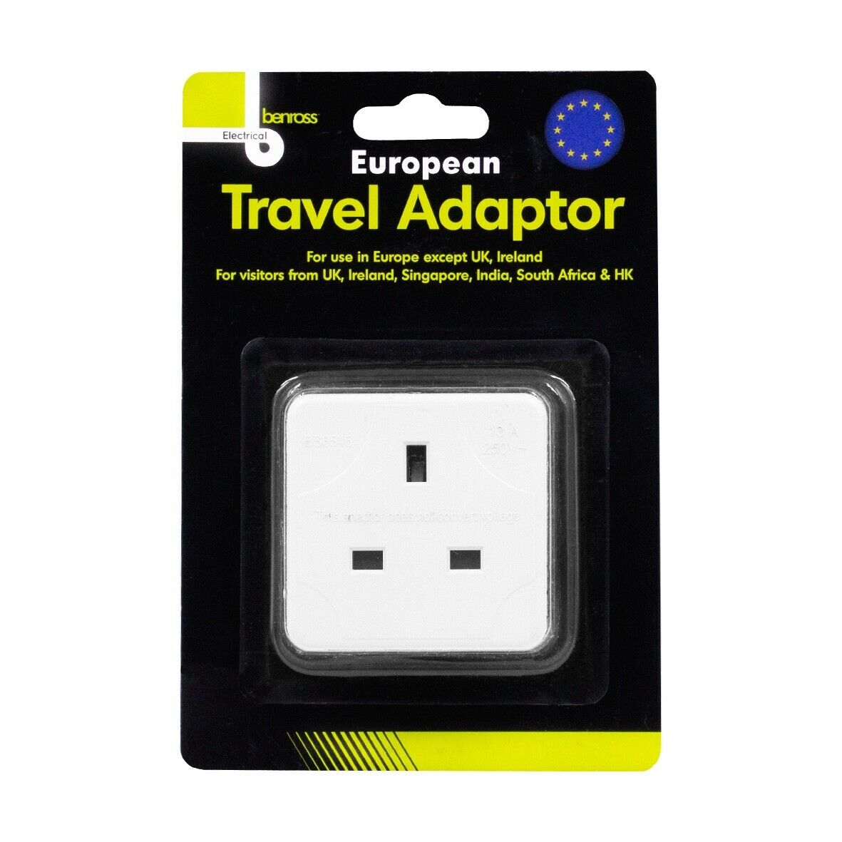 European Travel Adaptor 2 Pin Round Europe Travelling Holiday Travels Devices