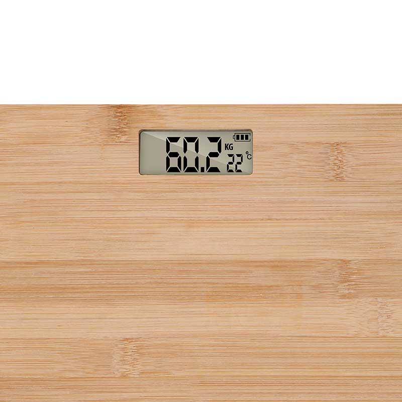 Wooden Bamboo Digital Body Bathroom Scale Weighing Analyser LCD Monitor 180Kg Lb