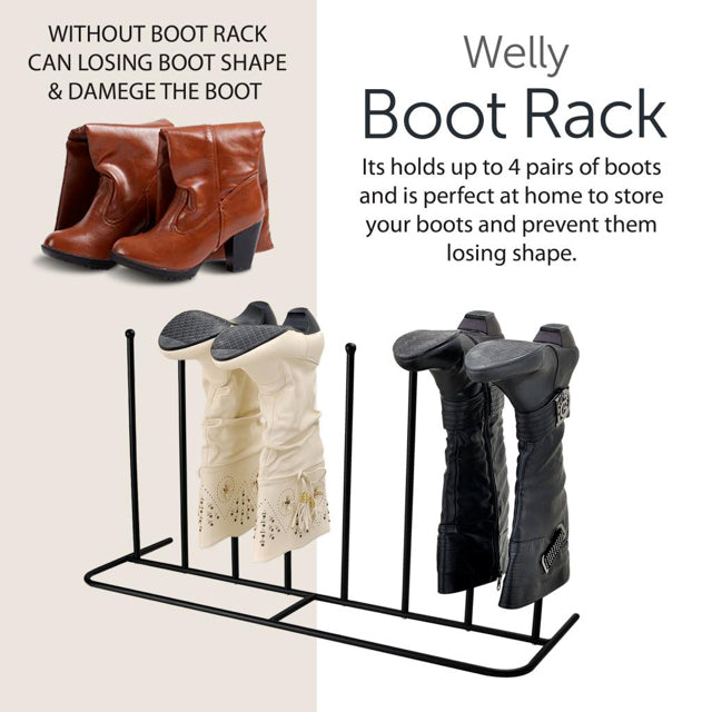 4 Pair Wellington Walking Boot Rack Stand | Wellies Welly Shoes | Indoor/Outdoor