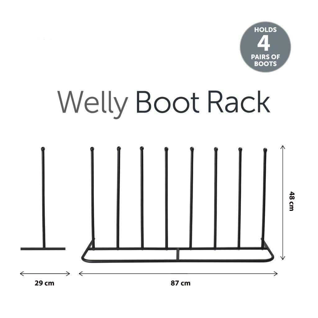 4 Pair Wellington Walking Boot Rack Stand | Wellies Welly Shoes | Indoor/Outdoor