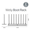 4 Pair Wellington Walking Boot Rack Stand | Wellies Welly Shoes | Indoor/Outdoor