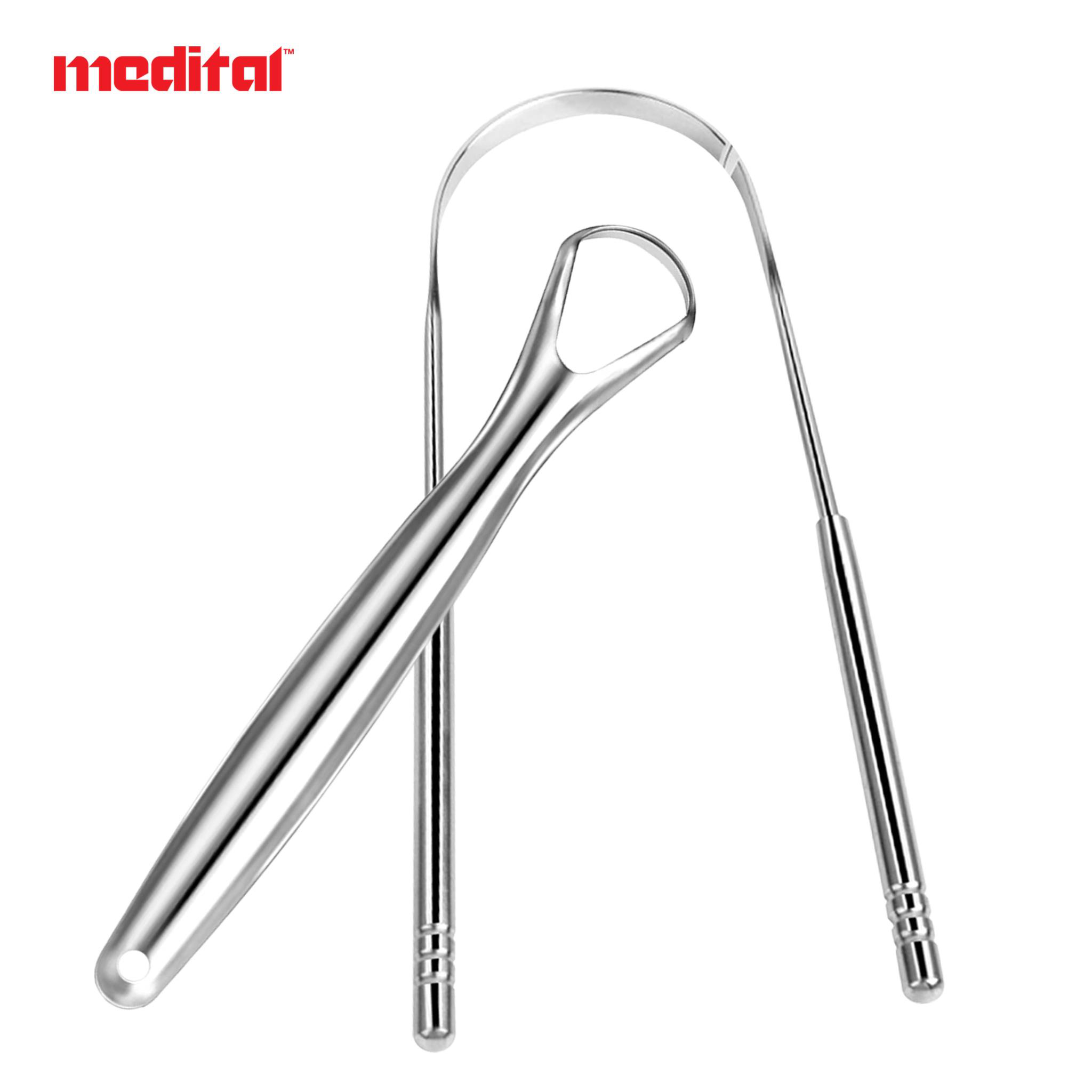 2pcs Tongue Cleaner Tongue Scraper Reusable Stainless Steel Oral Mouth  Brush Metal Tongue Brushes Set