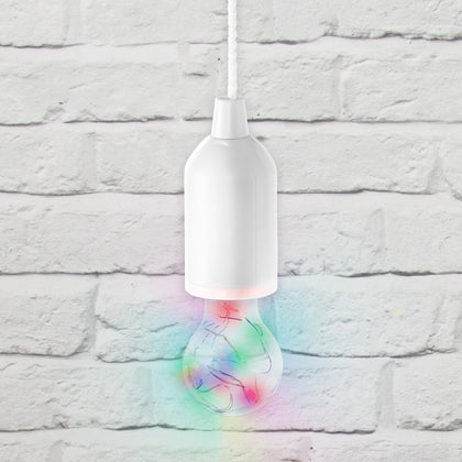 Portable Colour Changing Flashing LED Pull Light Bulb On A Rope Study Desk Lamp