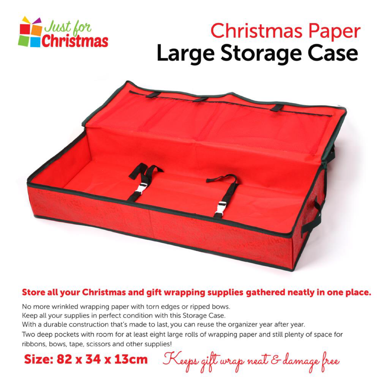 Christmas Xmas Wrapping Paper Storage Bag Gift Wrap Decoration Tidy Organiser