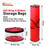 Round 25 Rolls Christmas Gift Wrap Wrapping Paper and Ribbon Storage Bag Set