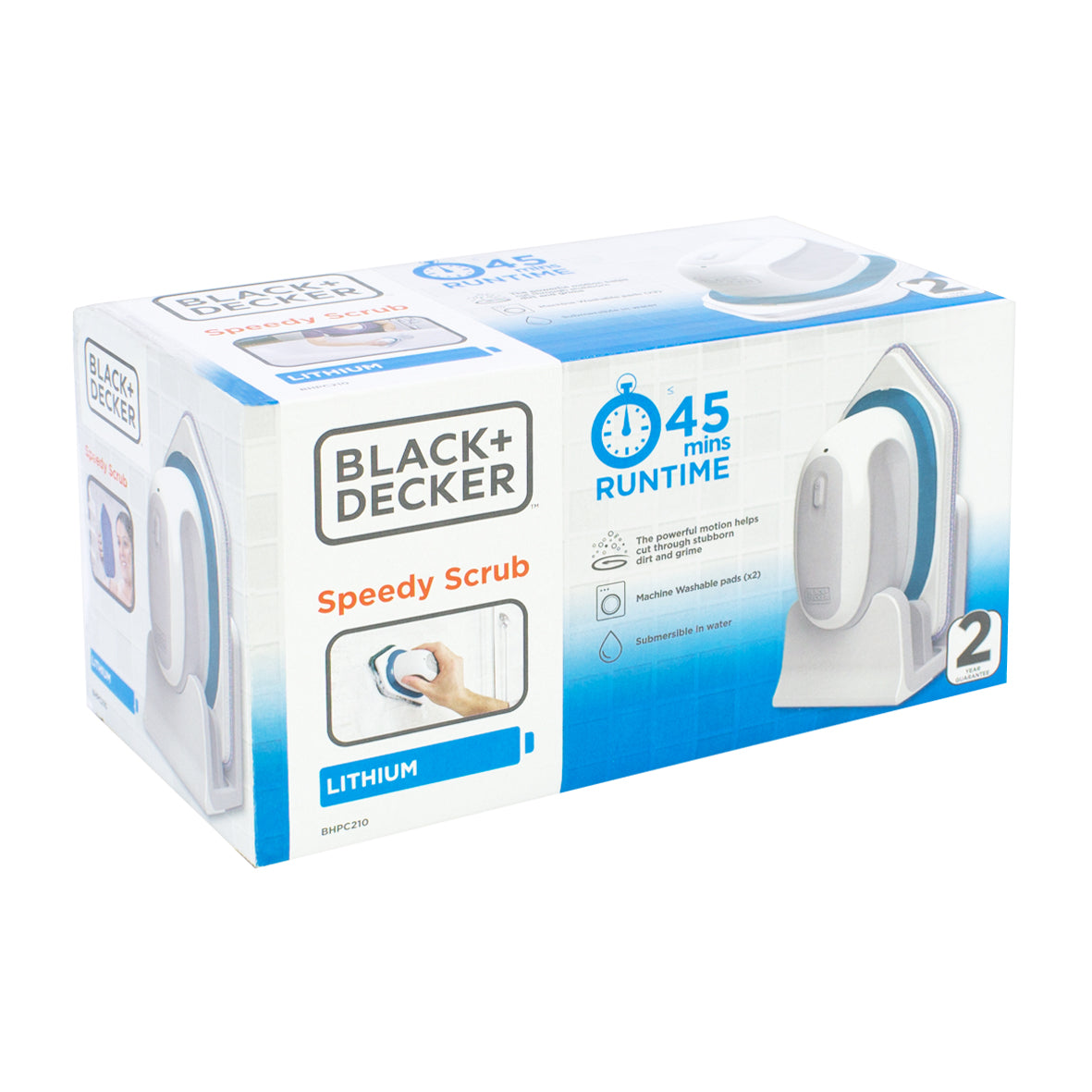 Black+Decker BHPC210 Speedy Scrub Rechargable White Bathroom Cleaner