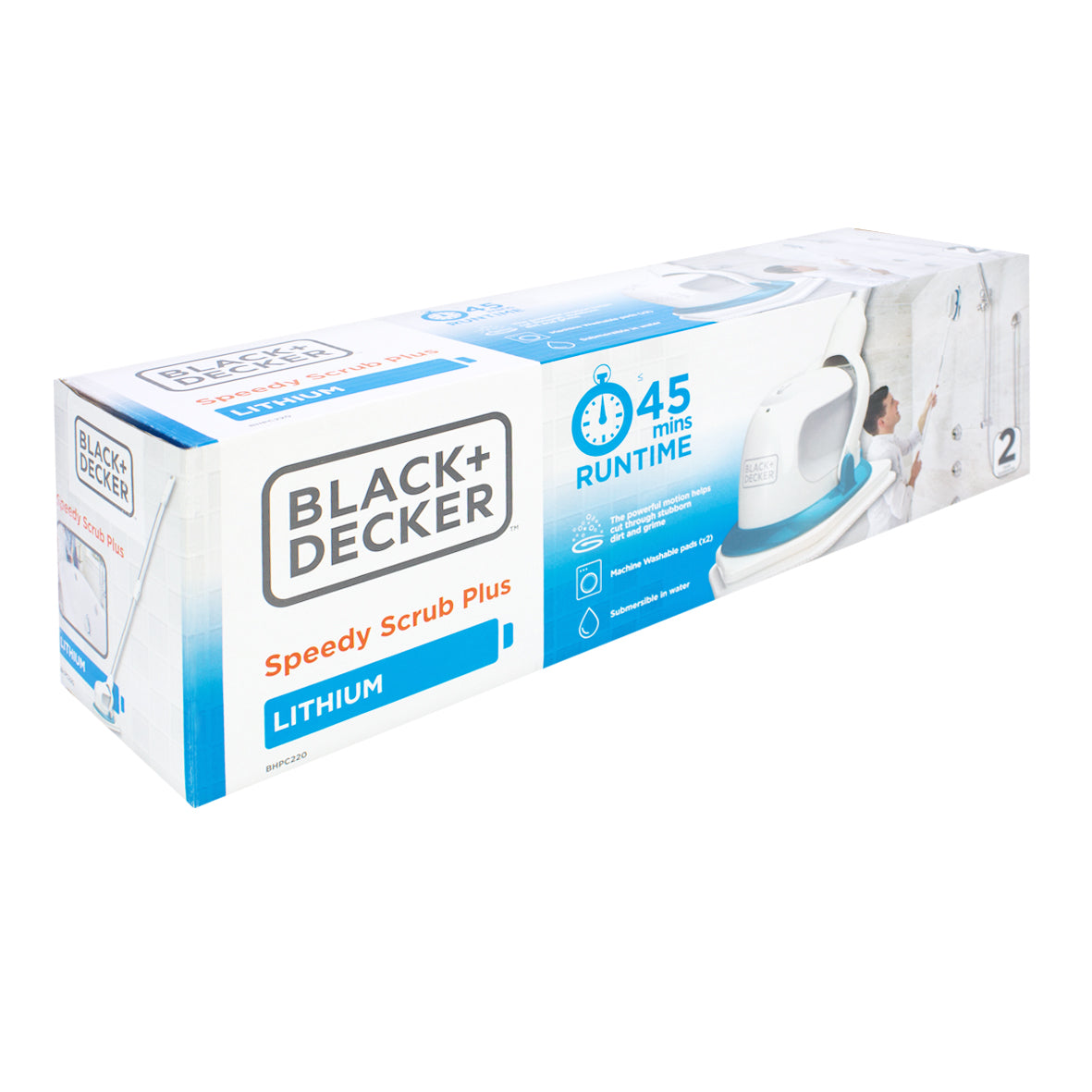 Black+Decker Speedy Scrub Plus Rechargeable White Bathroom Cleaner