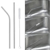 8 X Stainless Steel Straws With Cleaning Brushes Smoothie Milkshake Cocktail