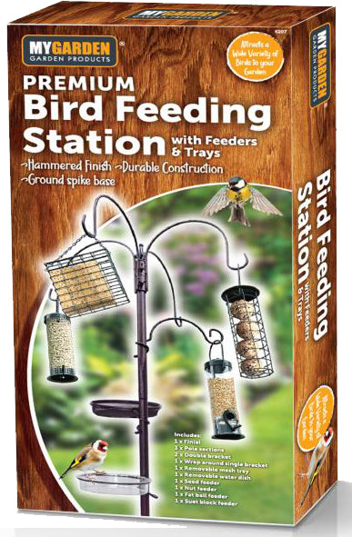 Garden Wild Bird Feeding Station Water Bath Seed Tray Hanging Feeders Included