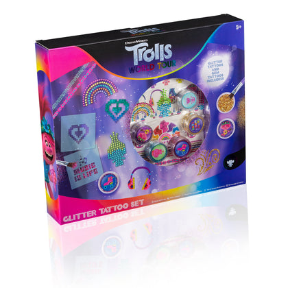 Trolls World Tour Glitter Tattoo Set Childrens Fun Safe Temp Tattoos Girls Boys