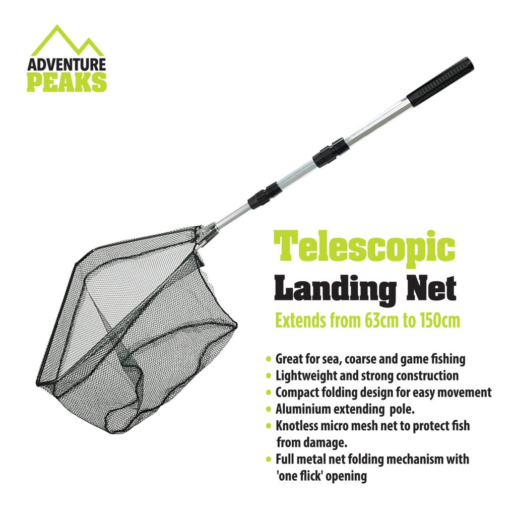 Telescopic Fishing Landing Net for Sea Coarse Game Fishing 63-150cm Aluminium