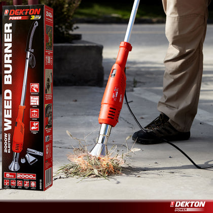 Dekton 2000W Electric Weed Burner Killer Wand Hot Air Blaster Torch 650°c No Gas