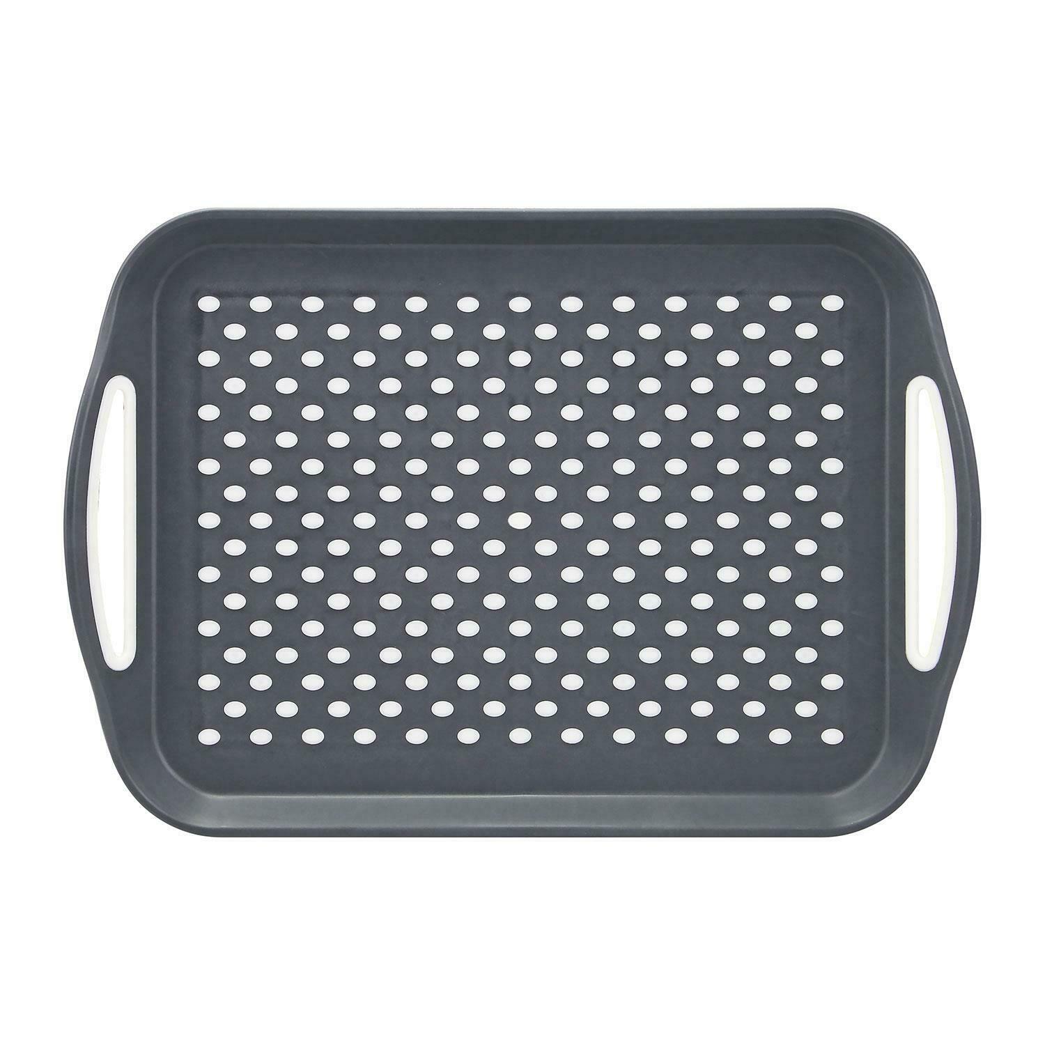 Extra Large Anti-Slip Plastic Serving Tray With High Non Grip Rubber Surface UK