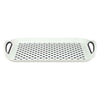 2 x Anti-Slip Plastic Serving Tray With High Grip Rubber Surface - White & Grey