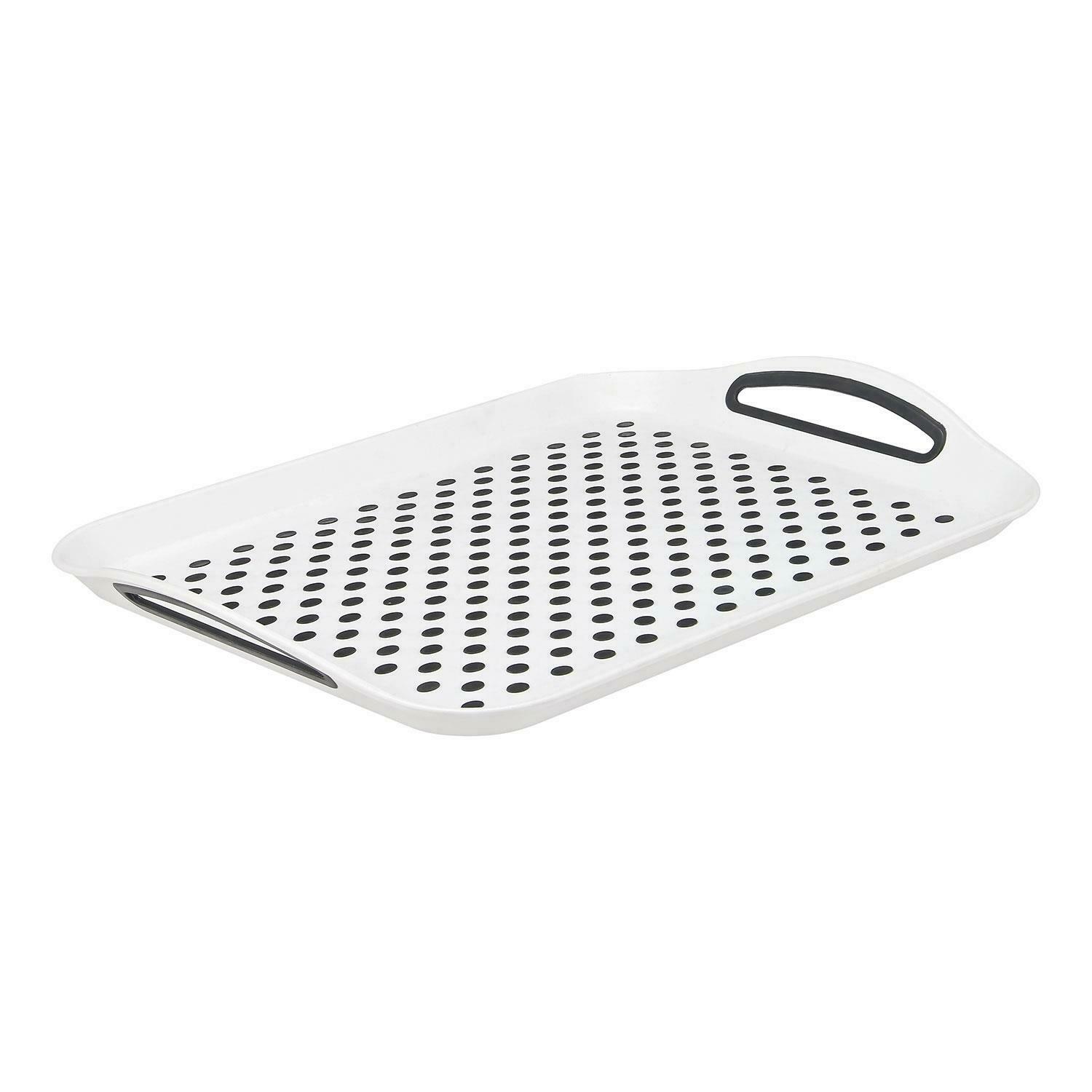 Extra Large Anti-Slip Plastic Serving Tray With High Non Grip Rubber Surface UK