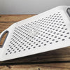 2 x Anti-Slip Plastic Serving Tray With High Grip Rubber Surface - White & Grey