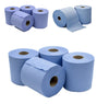 6 x Jumbo Workshop Hand Towels Rolls 2 Ply Centre Feed Wipes Embossed Tissue