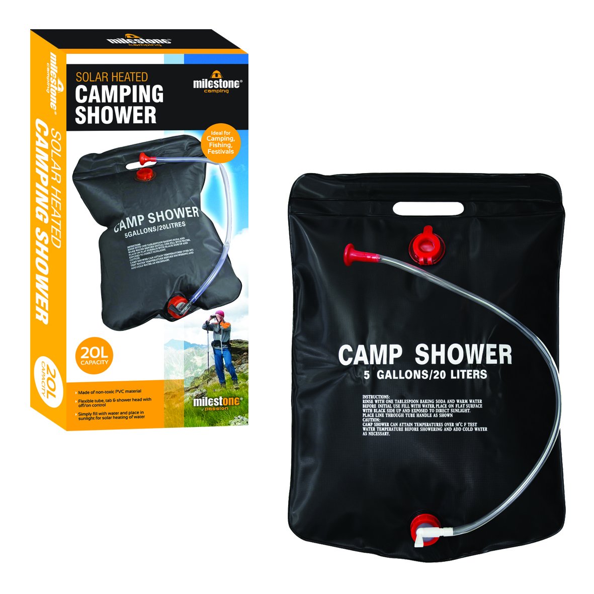 20L Solar Power Water Shower Camping Portable Sun Compact Heated Outdoor Seaside