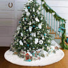 White Faux Fur Christmas Tree Skirt Base Xmas Floor Mat Ornaments Decoration UK