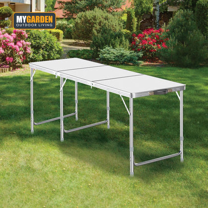 6FT Portable Adjustable Aluminium Alloy Folding Table Camping Outdoor Picnic BBQ