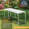 6FT Portable Adjustable Aluminium Alloy Folding Table Camping Outdoor Picnic BBQ