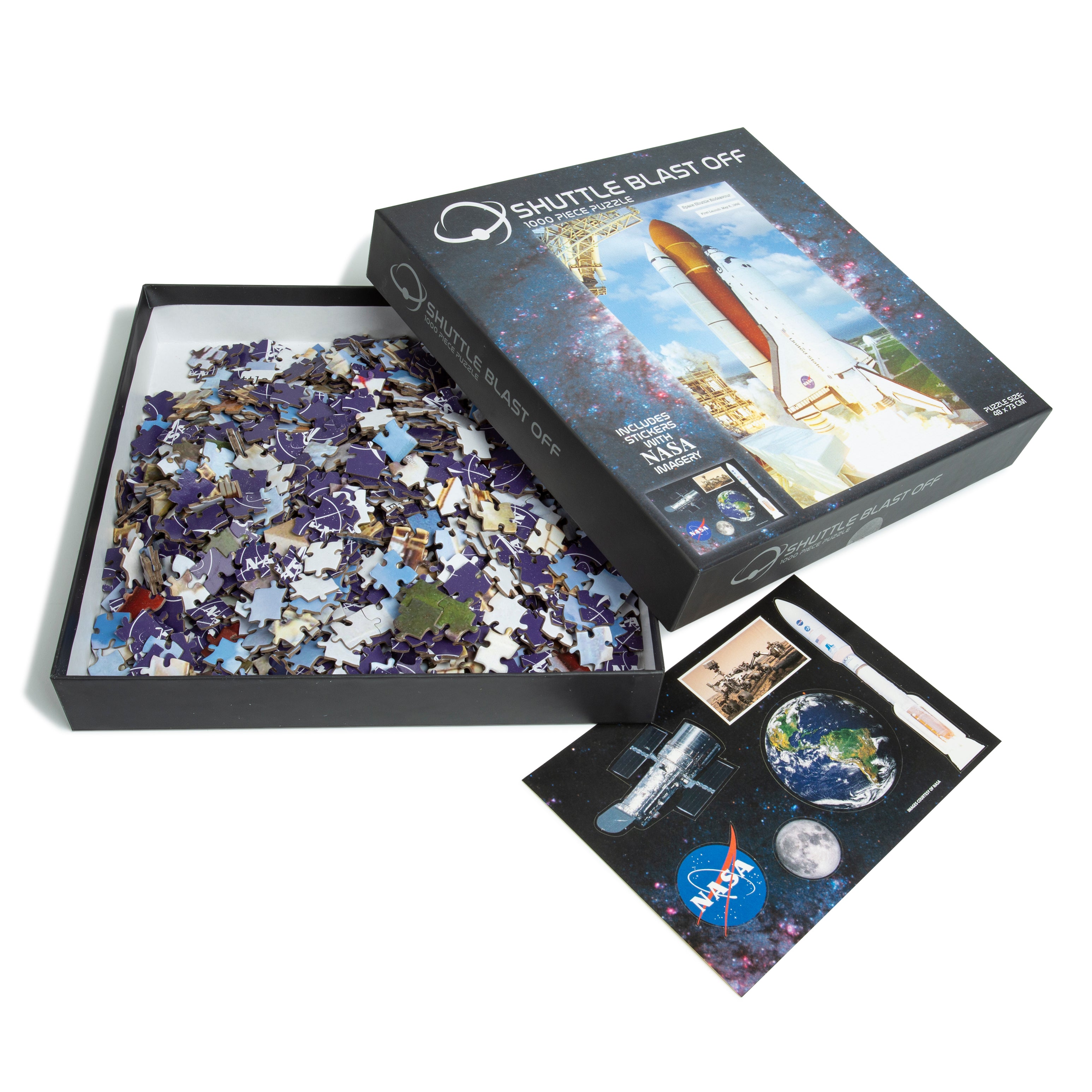 NASA 1000Pc Puzzle Moon Landing Shuttle Blast Off Stickers Imagery Science Space