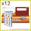 12/24 Philips Long Life Batteries AA AAA 1.5V Zinc Chloride R6 R03 High Quality