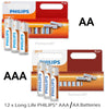 12/24 Philips Long Life Batteries AA AAA 1.5V Zinc Chloride R6 R03 High Quality