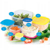 7pcs Plastic Food Storage Box Lid Stackable Rainbow Square Container BPA FREE