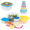 7pcs Plastic Food Storage Box Lid Stackable Rainbow Square Container BPA FREE