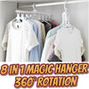 Space Saver Magic 8 in 1 Folding Clothes Hanger Wonder Closet Rack 360° Rotation