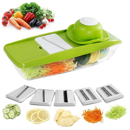 9 in 1 Mandolin Vegetable Food Slicer Julienne and Container - Peel Cut Slice