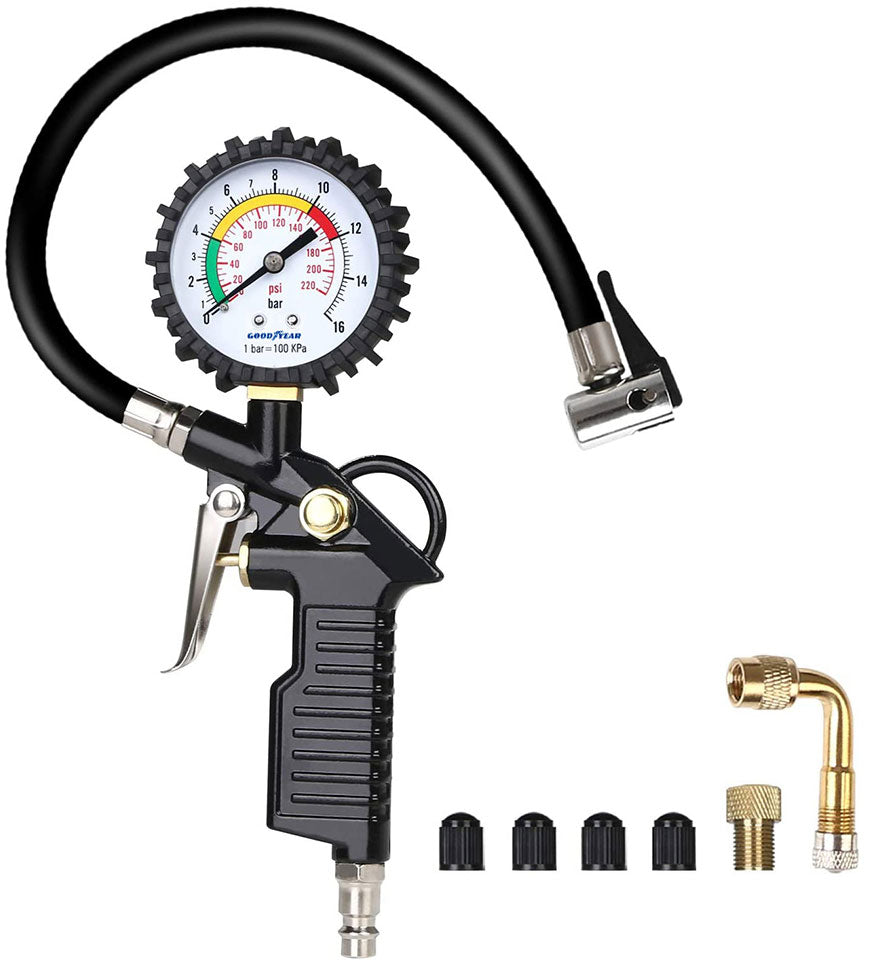 Goodyear 2 in 1 Tyre Inflator and Pressure Gauge Gun For Use with Air Compressor