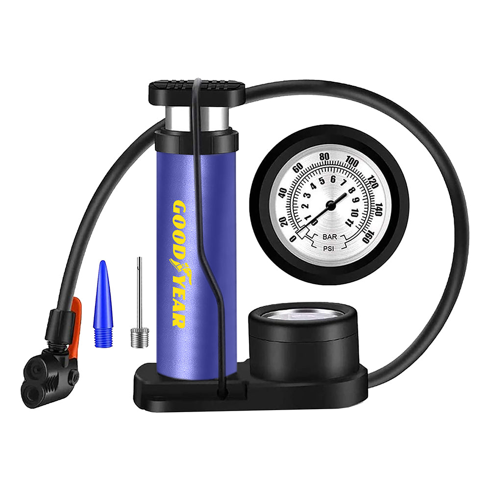 Goodyear Foot Pump for Car Tyres Bicycles Inflatables Motorcycles Swimming Pools