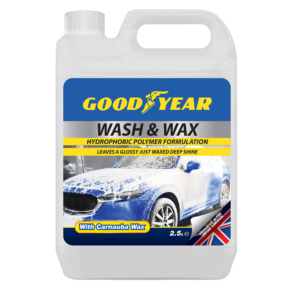 Goodyear Wash And Wax Hydrophobic Polymer Carnauba Polish Shine Gloss 2.5L