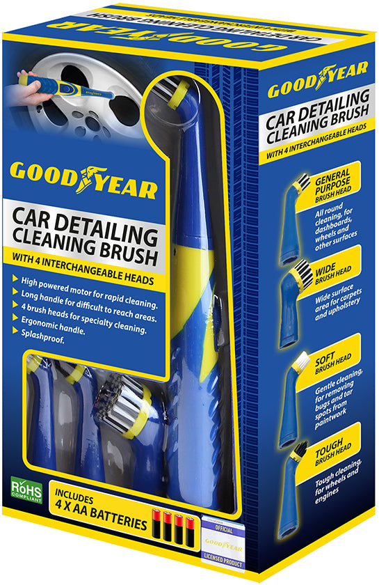 Goodyear Car Detailing Brush for Internal External Cleaning Nooks/Crannies Sonic
