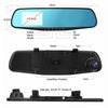 Goodyear HD Mirror Dash Cam Car DVR Video Recorder with Front and Rear Camera