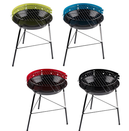 Portable Charcoal BBQ Barbecue Cooking Grill Garden Outdoor 33cm Round Patio Cam