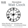 Big Garden Wall Clock Roman Numerals Open Face Metal Large Outdoor Black Watch